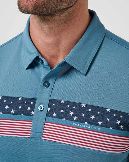 Good Good Patriot Polo Captains Blue | Travis Mathew