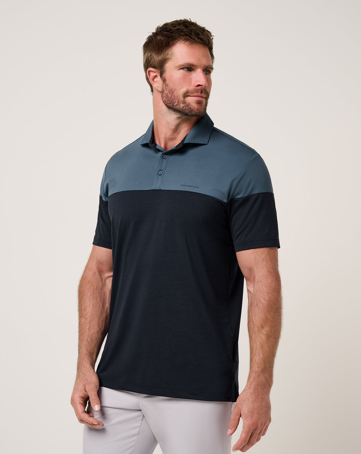 Heater Pro Color Block Polo Bering Sea | Travis Mathew