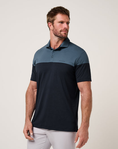 Heater Pro Color Block Polo Bering Sea | Travis Mathew