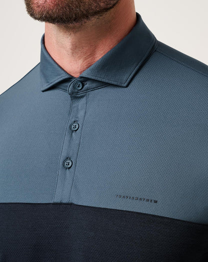 Heater Pro Color Block Polo Bering Sea | Travis Mathew