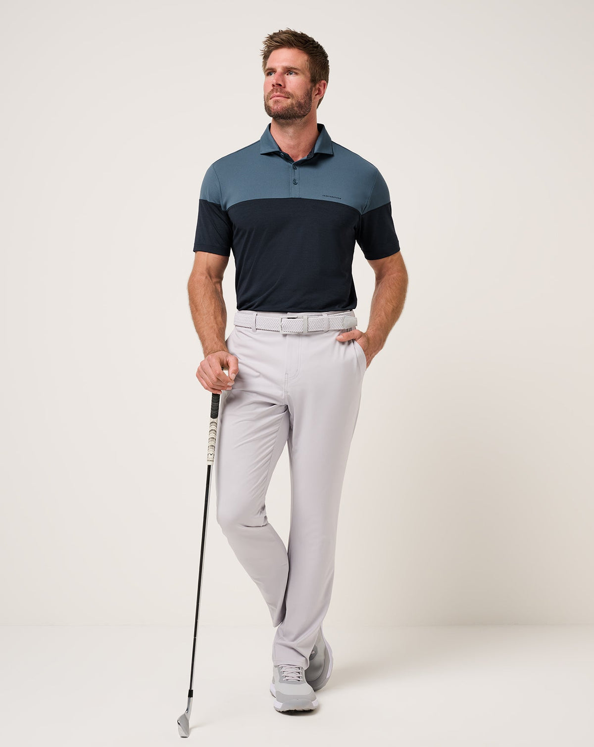 Heater Pro Color Block Polo Bering Sea | Travis Mathew