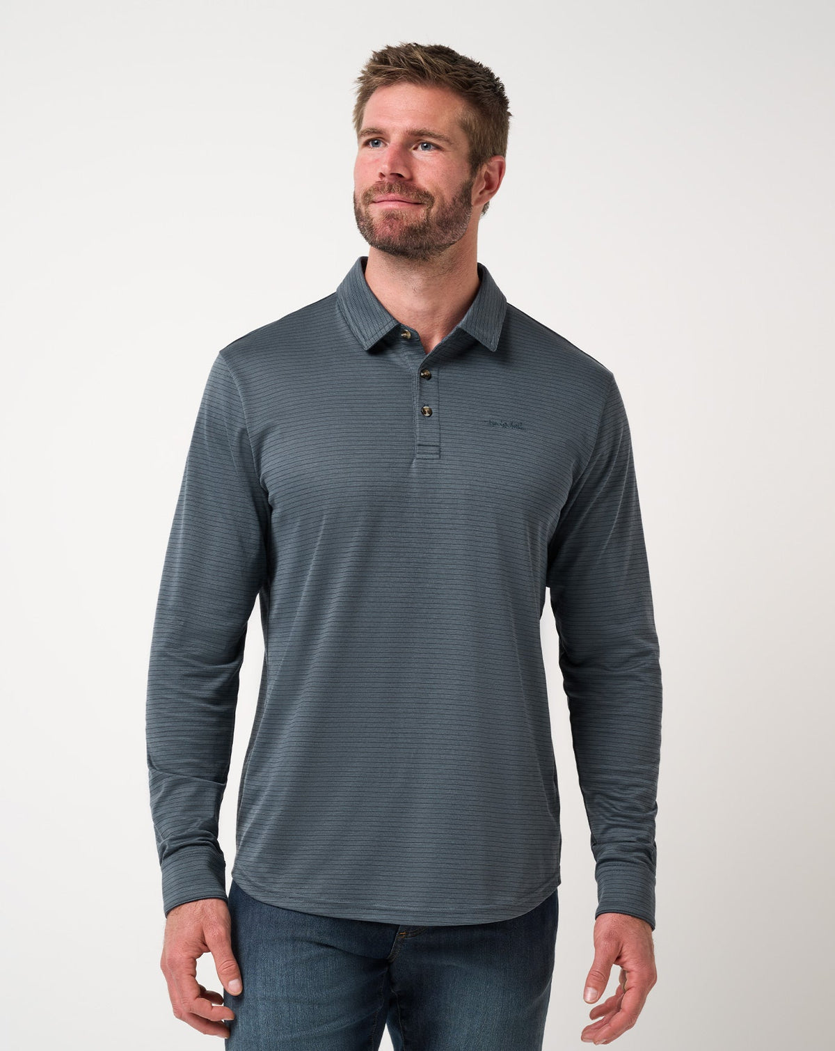 The Zinna 2.0 Long Sleeve Polo Mood Indigo/Vintage Indigo | Travis Mathew