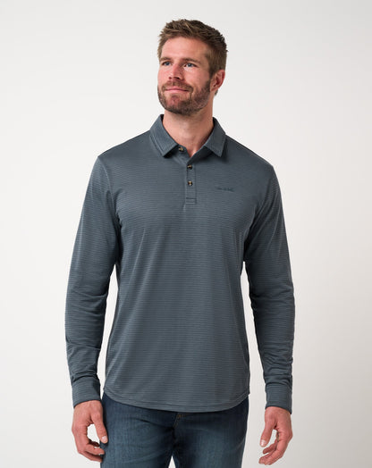 The Zinna 2.0 Long Sleeve Polo Mood Indigo/Vintage Indigo | Travis Mathew