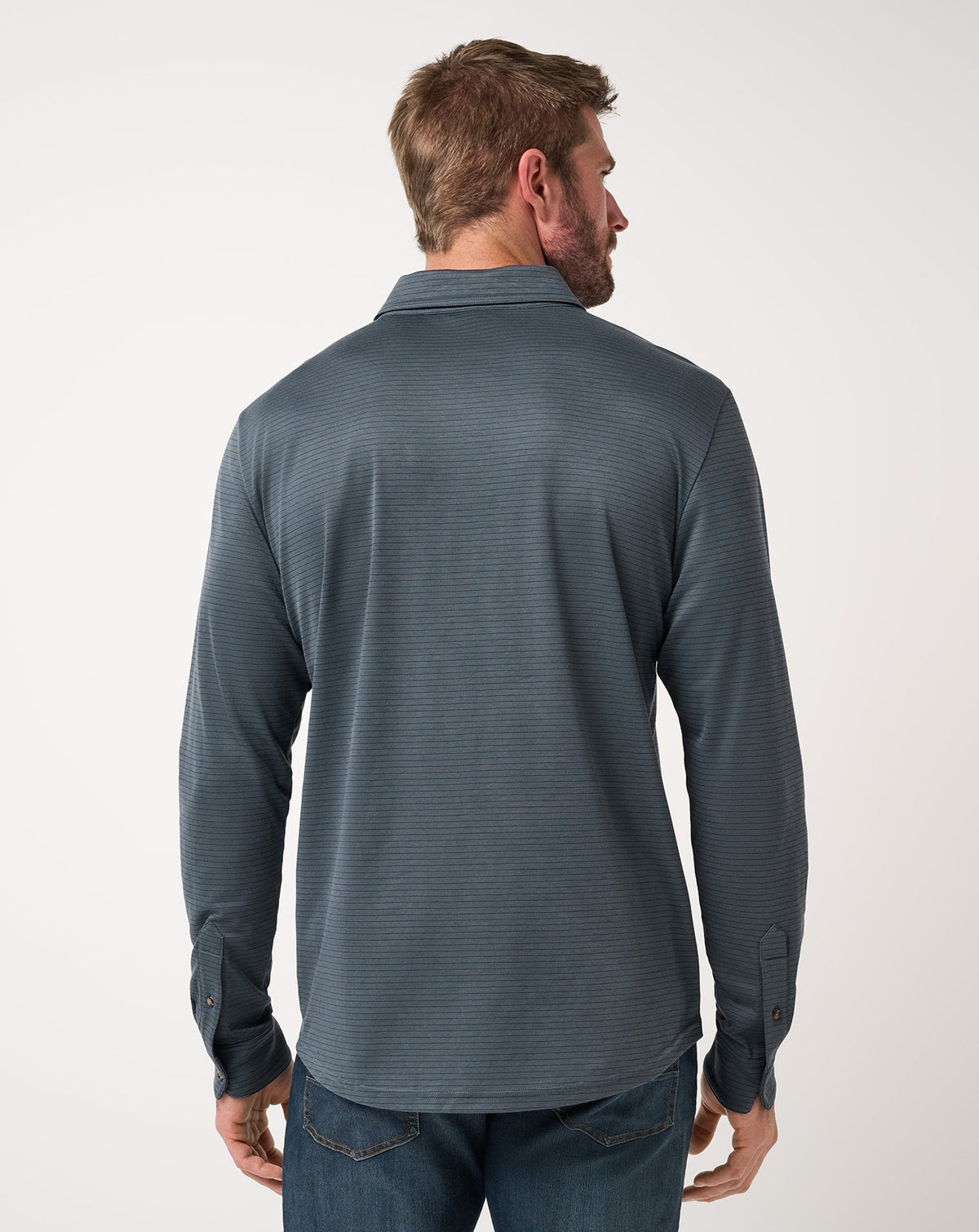 The Zinna 2.0 Long Sleeve Polo Mood Indigo/Vintage Indigo | Travis Mathew