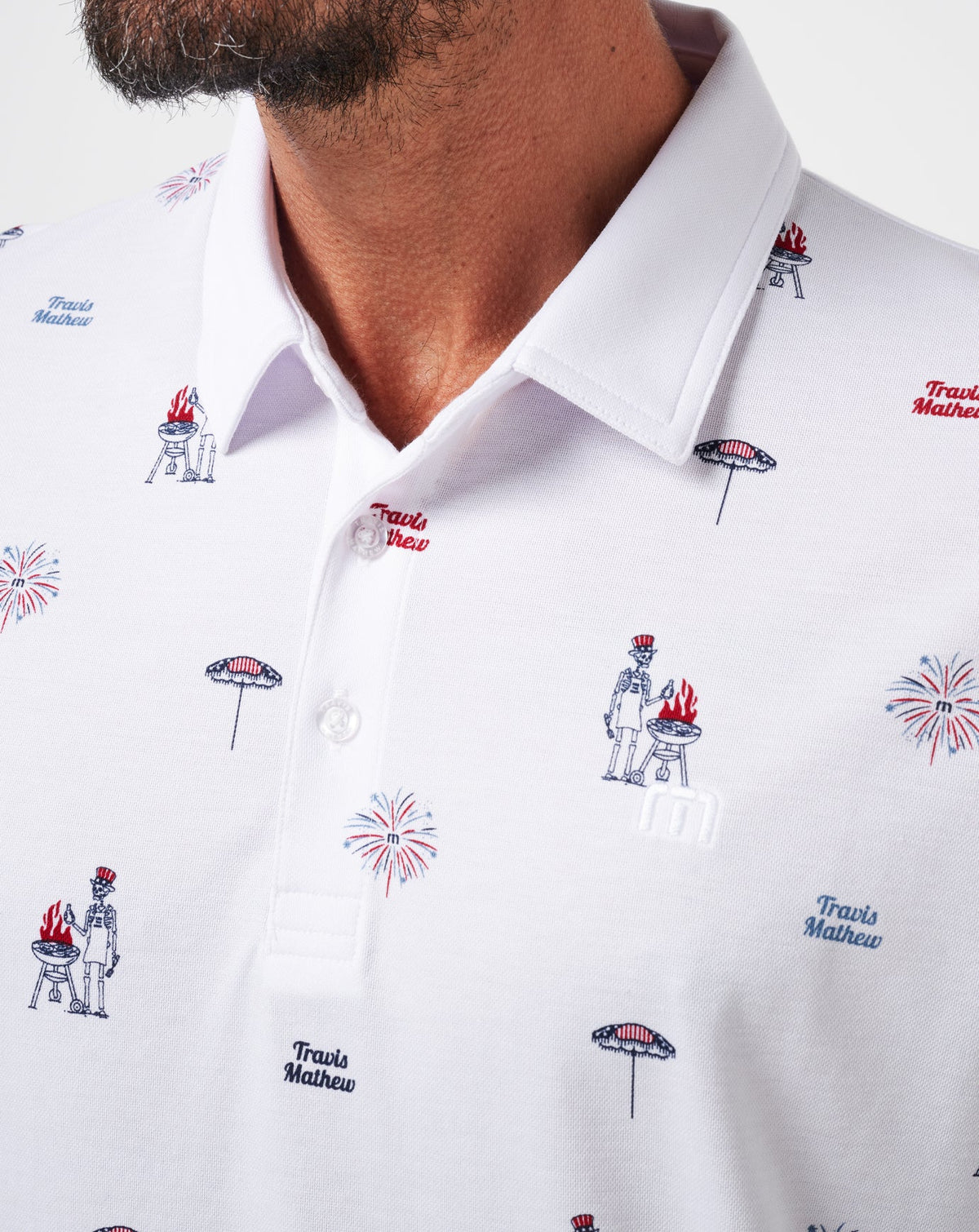 Neighborhood Party Polo White | Travis Mathew