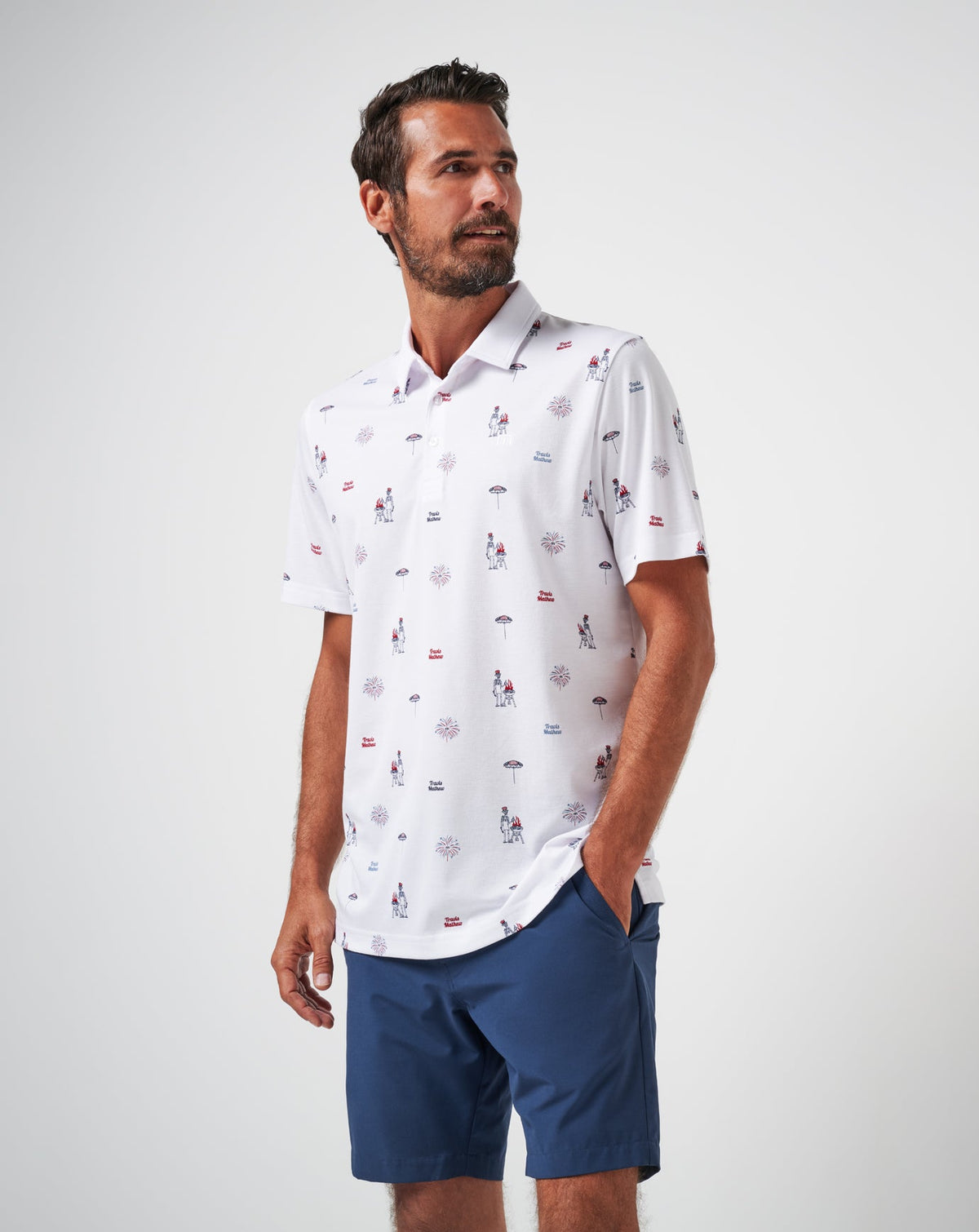 Neighborhood Party Polo White | Travis Mathew