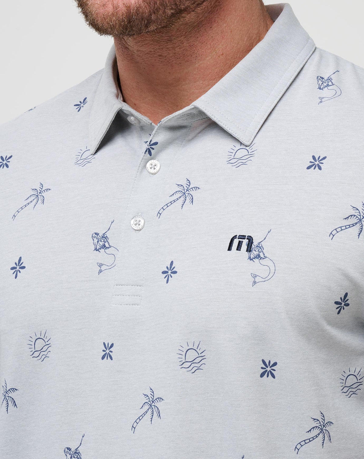 Cove Dive Polo Heather Light Grey | Travis Mathew