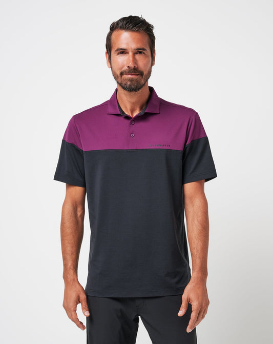 Burnley Pushback Polo Black | Travis Mathew