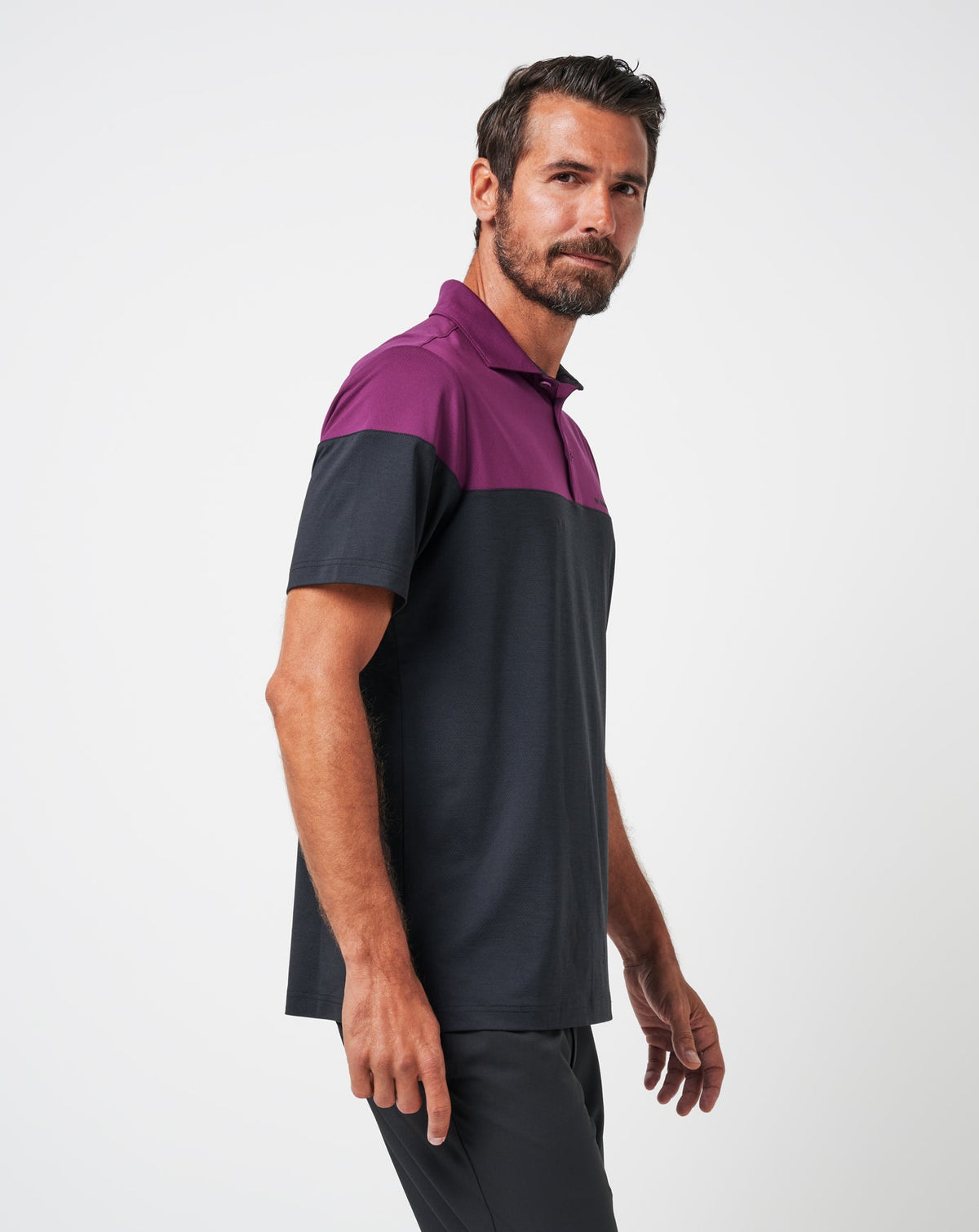 Burnley Pushback Polo Black | Travis Mathew