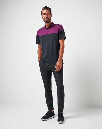 Burnley Pushback Polo Black | Travis Mathew