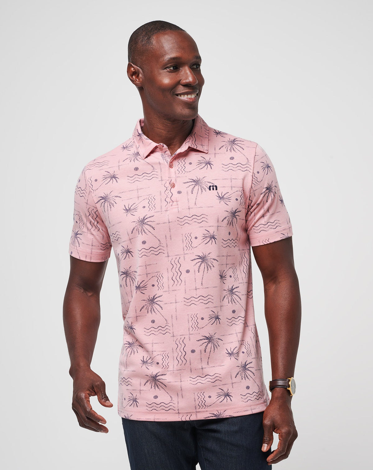 Coconut Palm Polo Heather Blush | Travis Mathew
