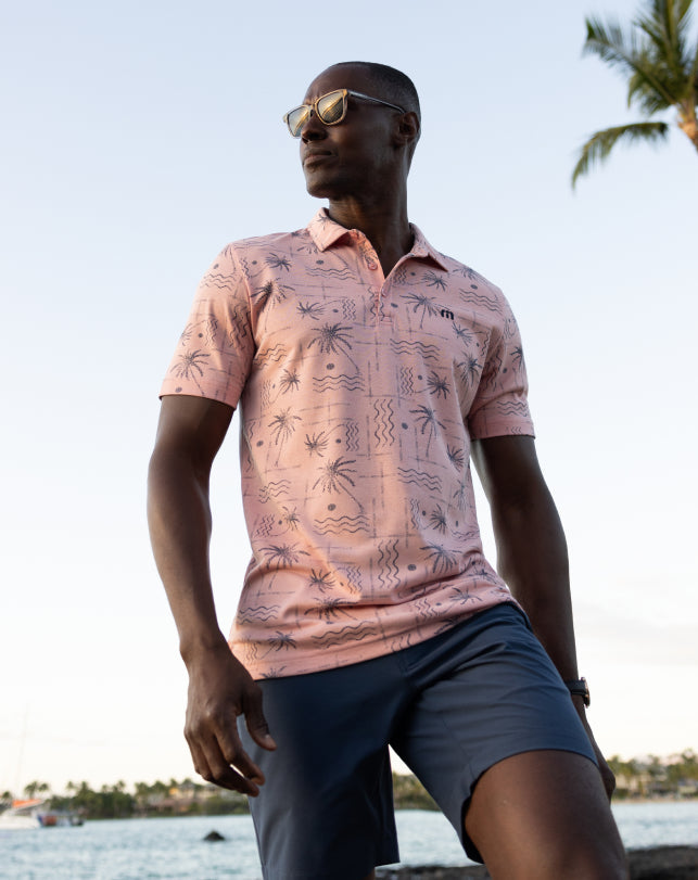 Coconut Palm Polo Heather Blush | Travis Mathew