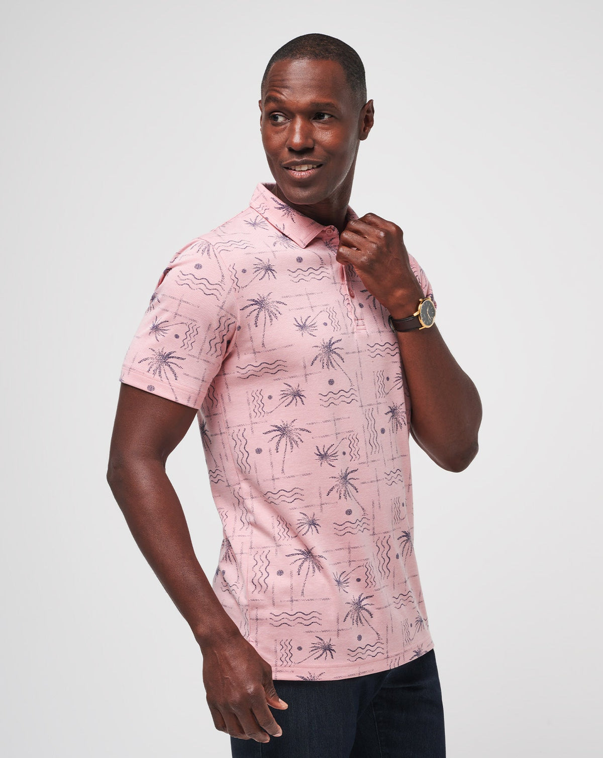 Coconut Palm Polo Heather Blush | Travis Mathew