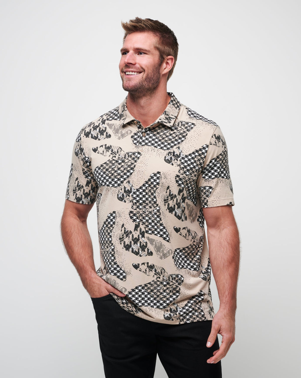 Paper Tiger Polo Oxford Tan | Travis Mathew