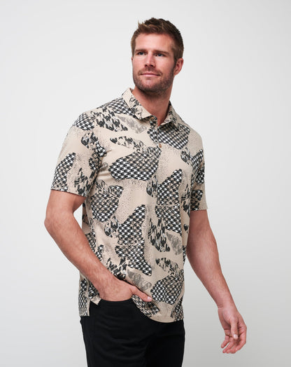 Paper Tiger Polo Oxford Tan | Travis Mathew
