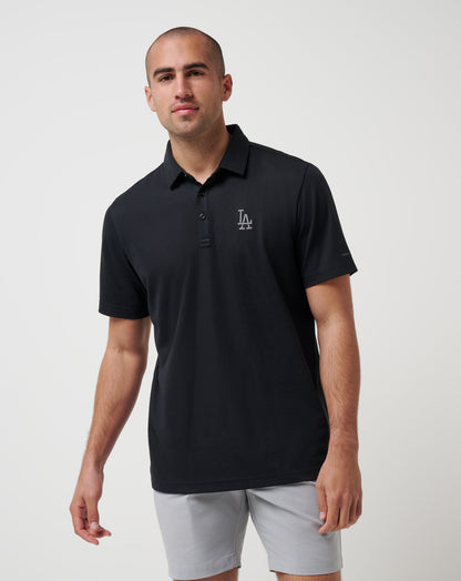 Los Angeles Dodgers Playoff Pitch Polo Black | Travis Mathew