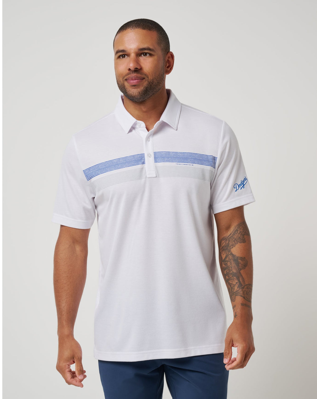 Los Angeles Dodgers Top Recruit Polo White | Travis Mathew