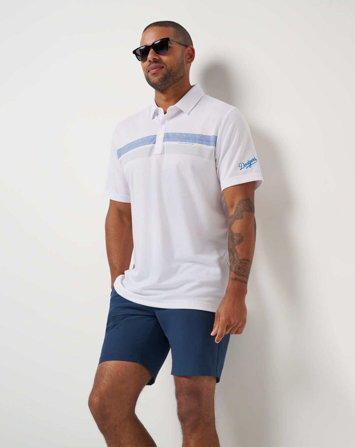 Los Angeles Dodgers Top Recruit Polo White | Travis Mathew
