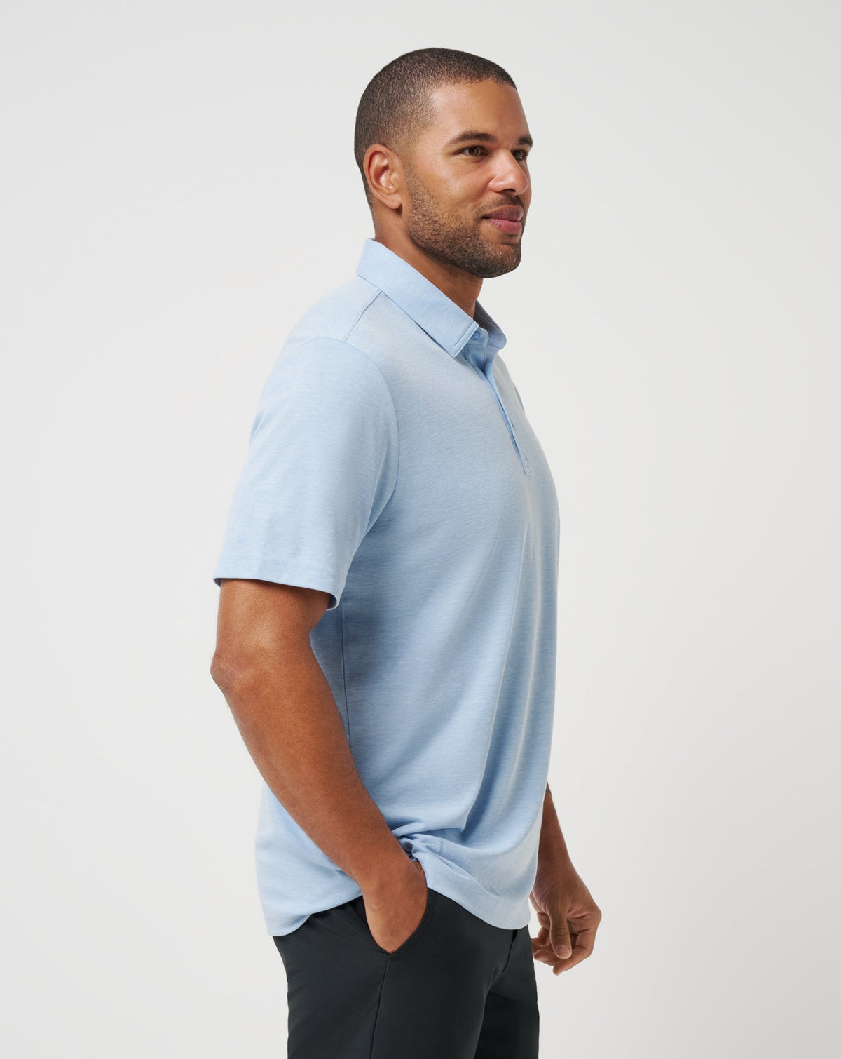 Los Angeles Dodgers Playoff Pitch Polo Heather Blue | Travis Mathew