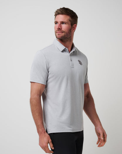 San Diego Padres Playoff Pitch Polo Heather Grey | Travis Mathew