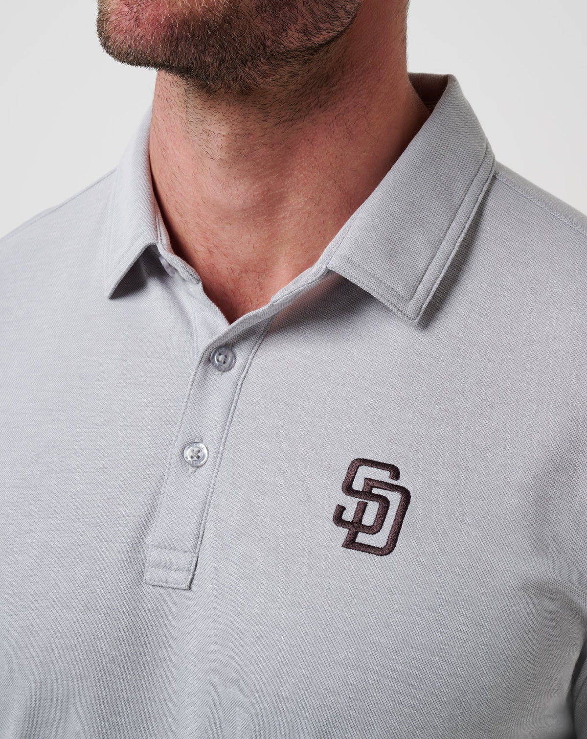 San Diego Padres Playoff Pitch Polo Heather Grey | Travis Mathew