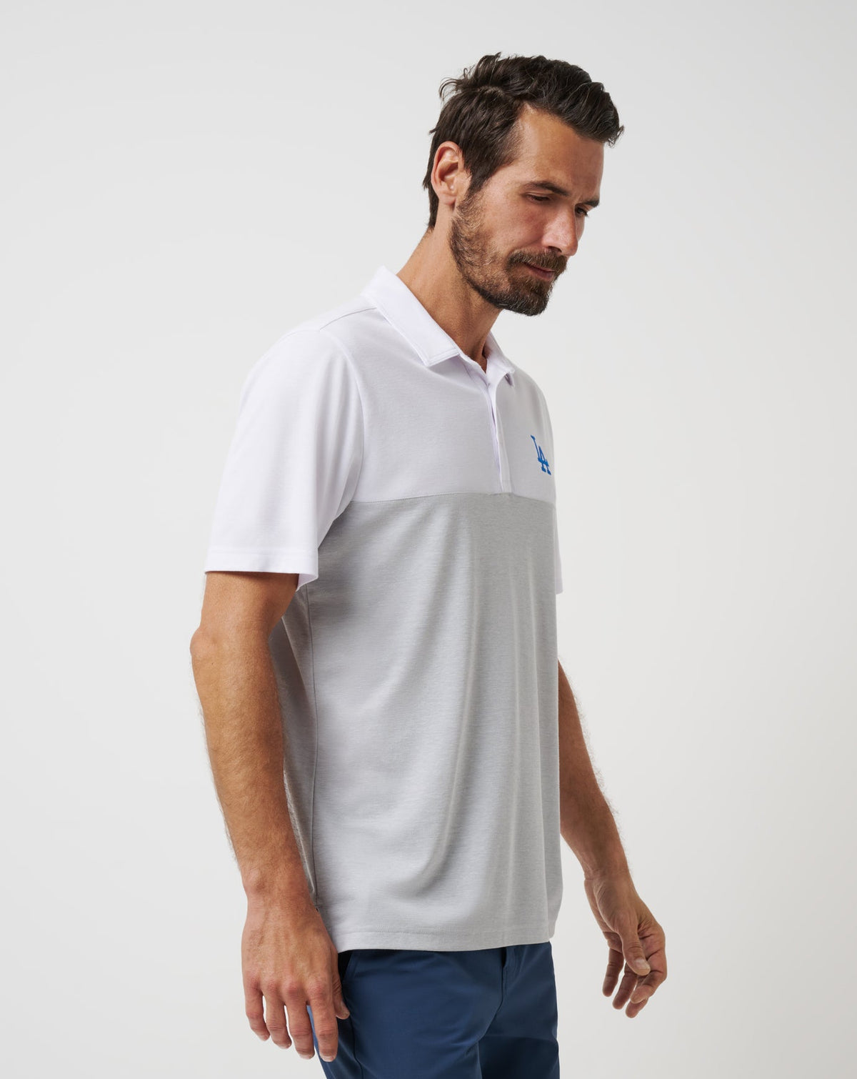 Los Angeles Dodgers Home Run Leader Polo White/Heather Grey | Travis Mathew