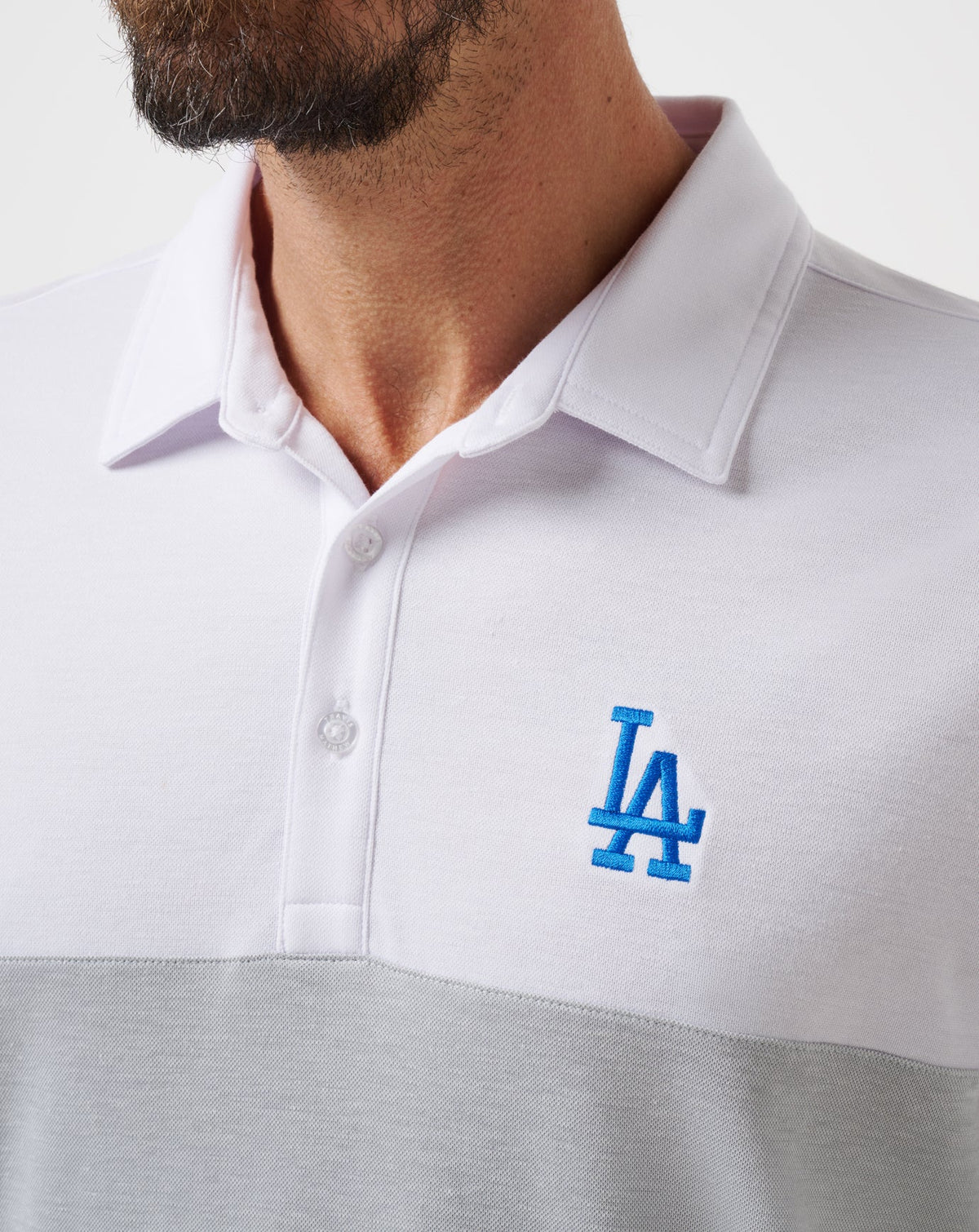 Los Angeles Dodgers Home Run Leader Polo White/Heather Grey | Travis Mathew