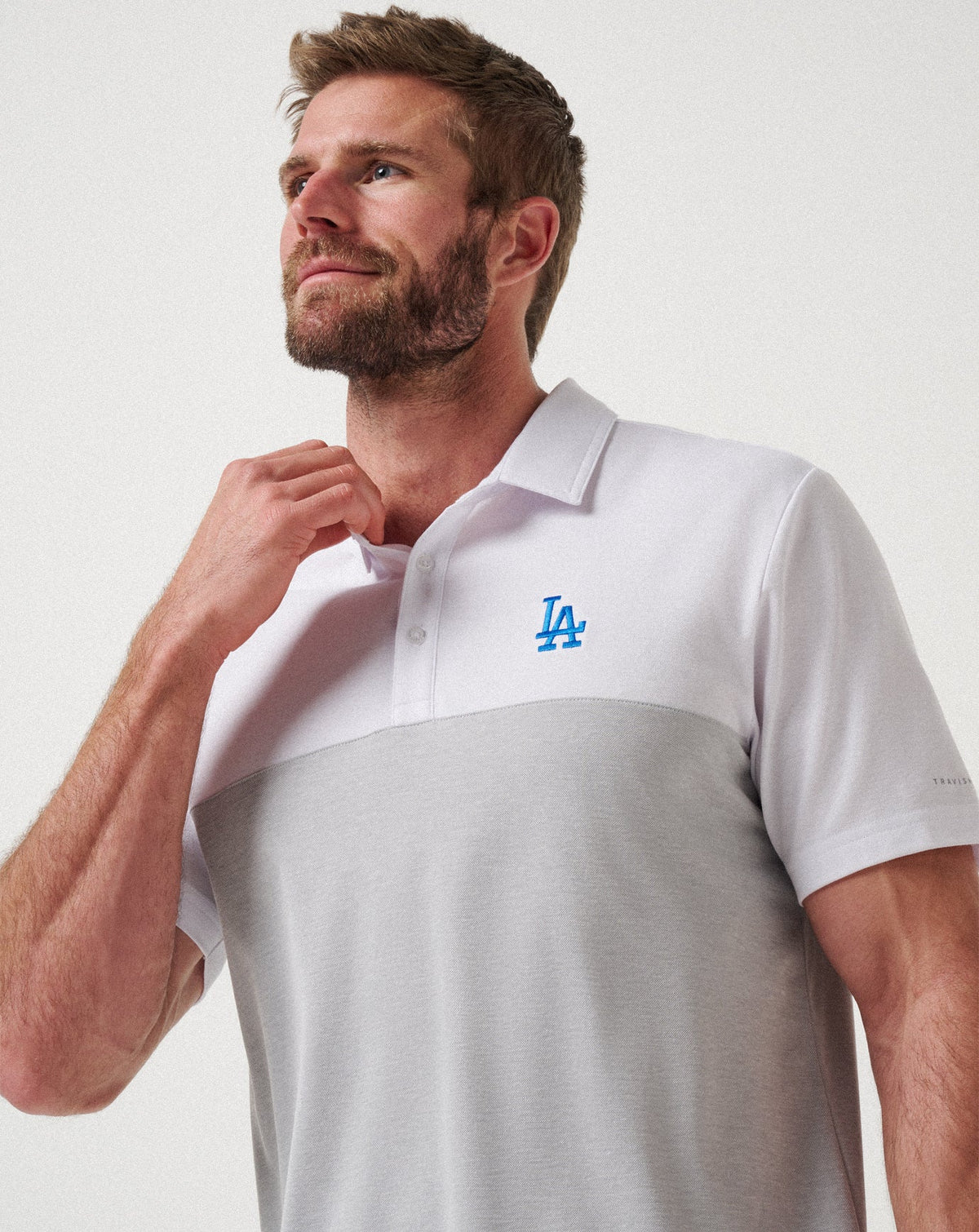 Los Angeles Dodgers Home Run Leader Polo White/Heather Grey | Travis Mathew