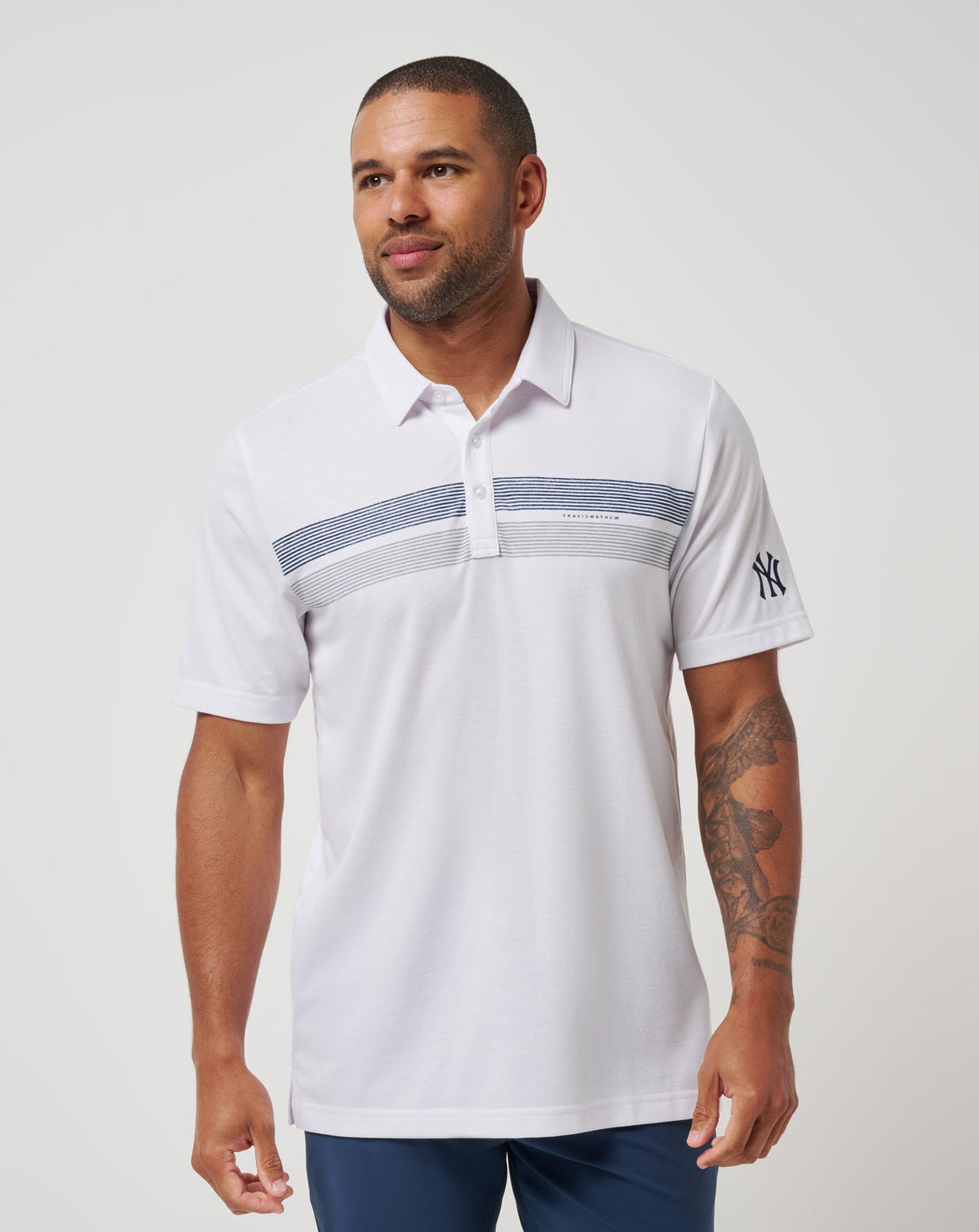 New York Yankees Top Recruit Polo White | Travis Mathew