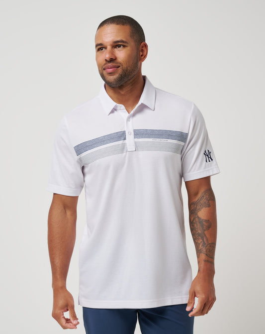 New York Yankees Top Recruit Polo White | Travis Mathew
