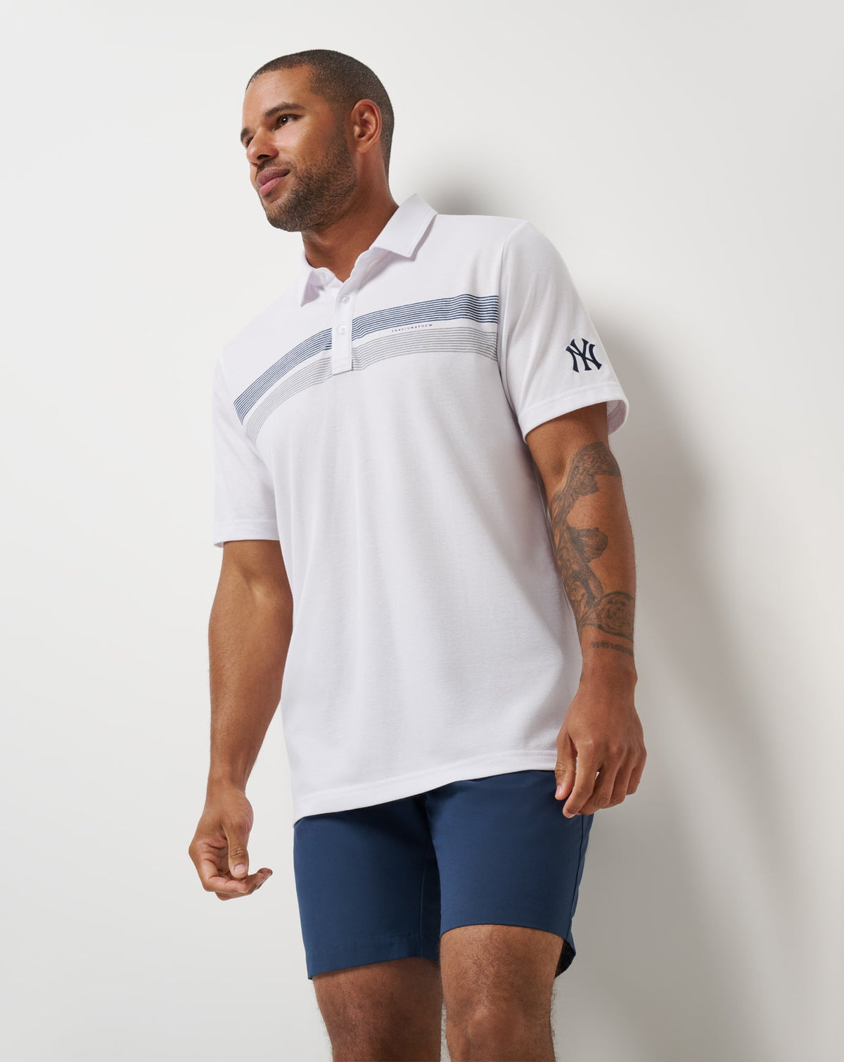 New York Yankees Top Recruit Polo White | Travis Mathew