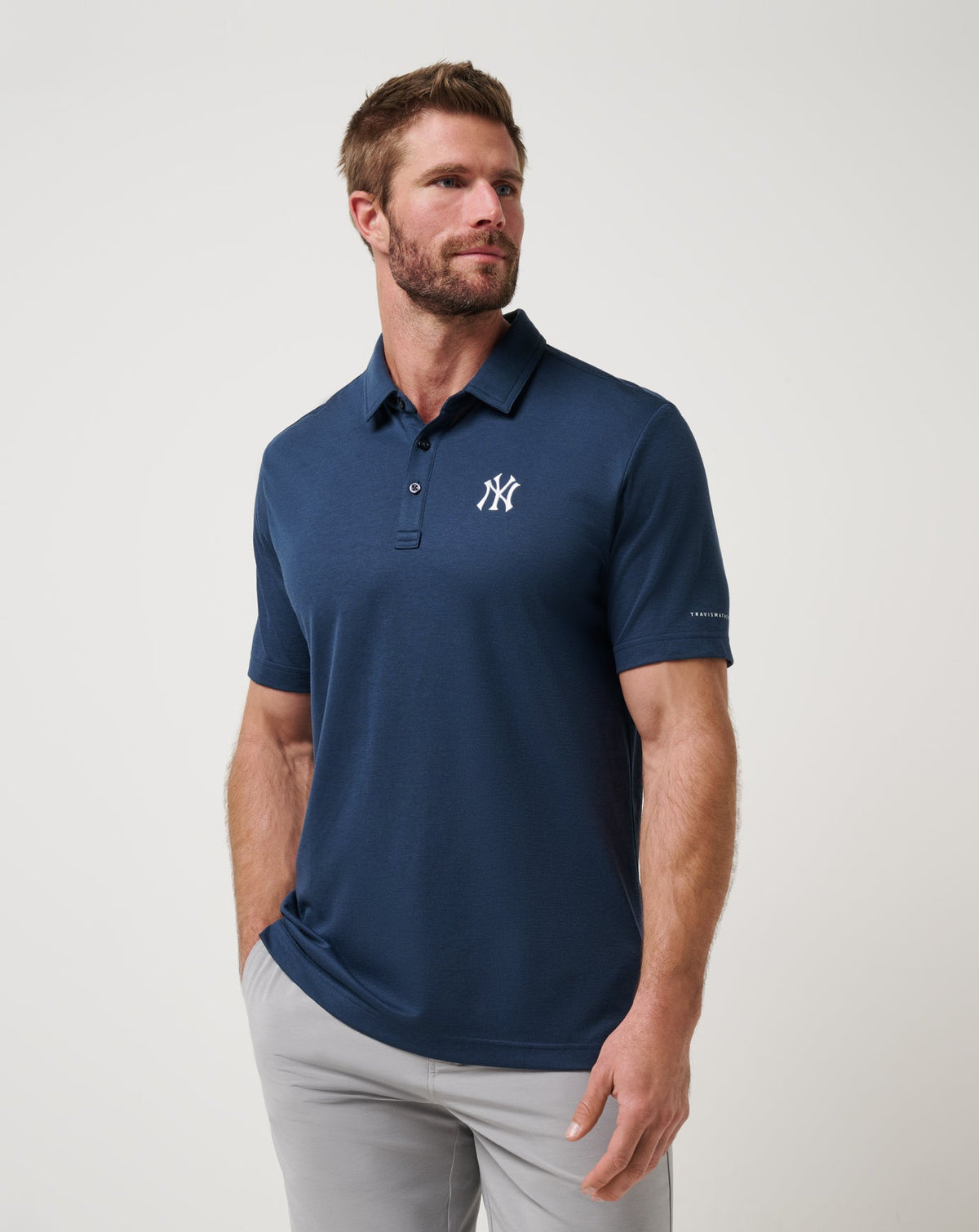 New York Yankees Playoff Pitch Polo Navy | Travis Mathew