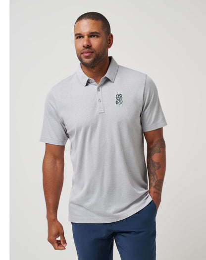 Seattle Mariners Playoff Pitch Polo Heather Grey | Travis Mathew