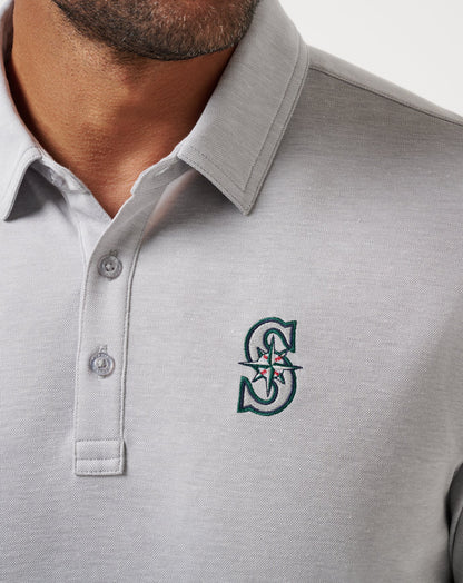 Seattle Mariners Playoff Pitch Polo Heather Grey | Travis Mathew