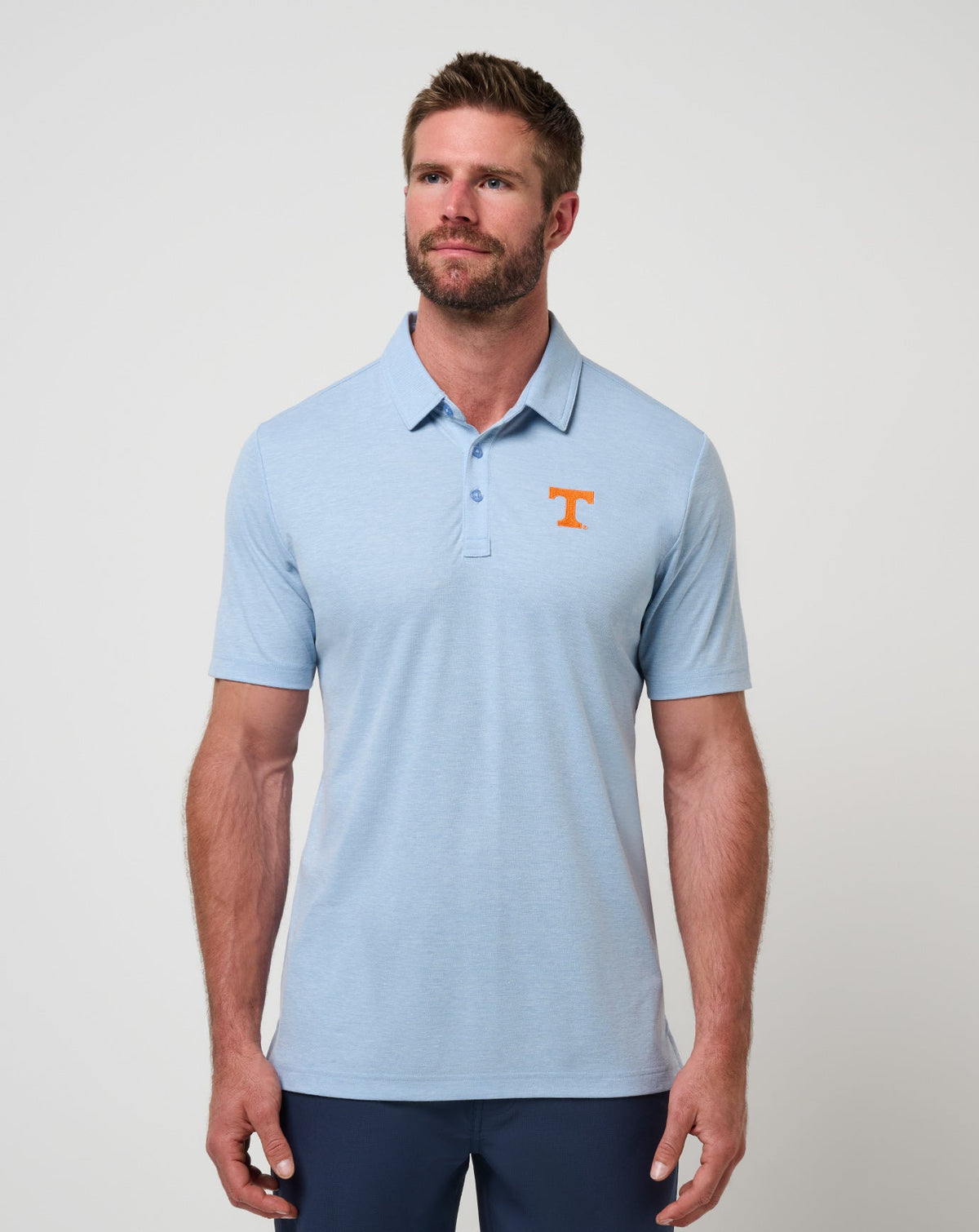Tennessee School Pride Polo Heather Blue | Travis Mathew