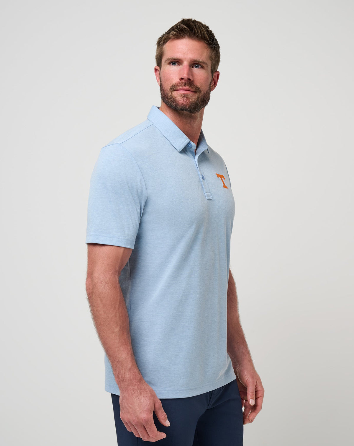 Tennessee School Pride Polo Heather Blue | Travis Mathew