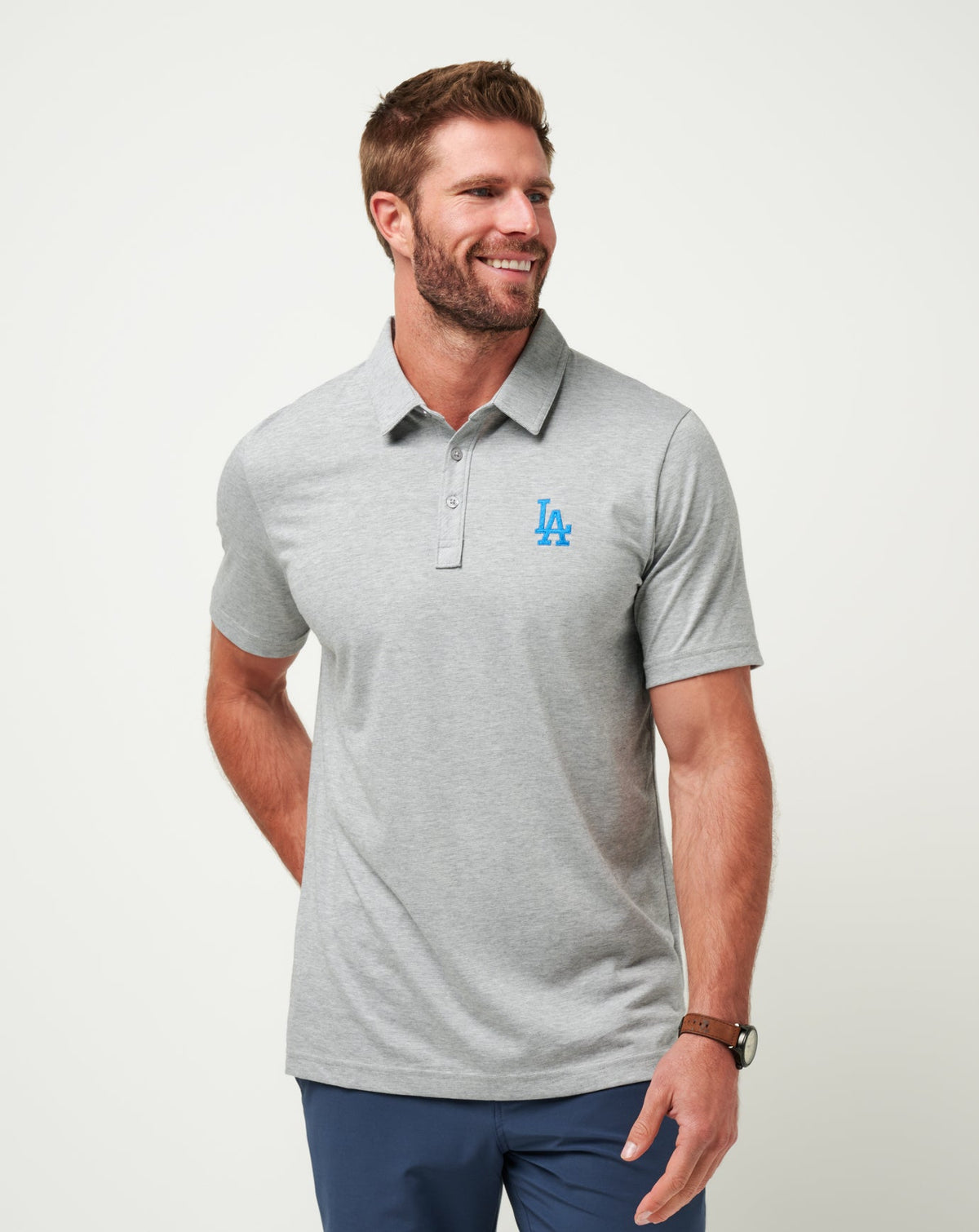 Los Angeles Dodgers The Zinna Polo Heather Grey | Travis Mathew