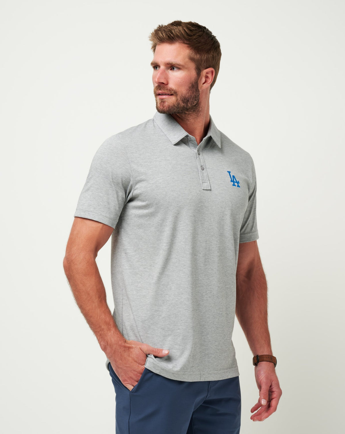 Los Angeles Dodgers The Zinna Polo Heather Grey | Travis Mathew