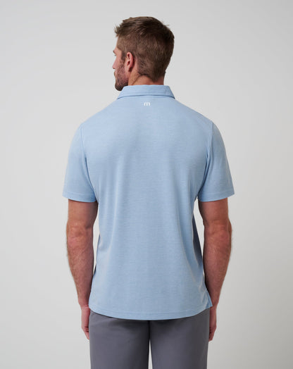 Chicago Cubs Playoff Pitch Polo Heather Blue | Travis Mathew