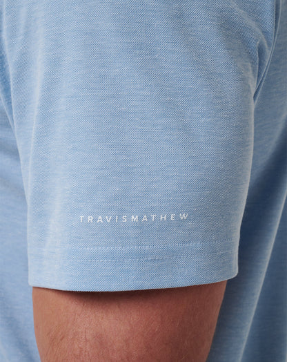 Chicago Cubs Playoff Pitch Polo Heather Blue | Travis Mathew