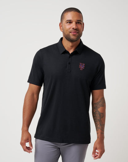 New York Mets Playoff Pitch Polo Black | Travis Mathew