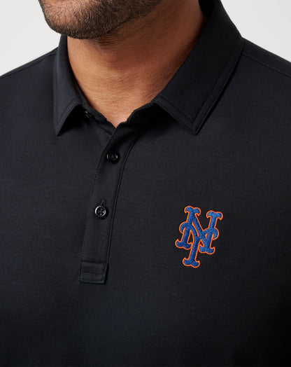 New York Mets Playoff Pitch Polo Black | Travis Mathew