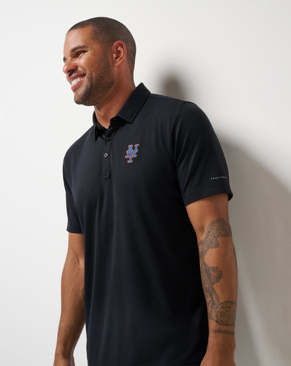 New York Mets Playoff Pitch Polo Black | Travis Mathew