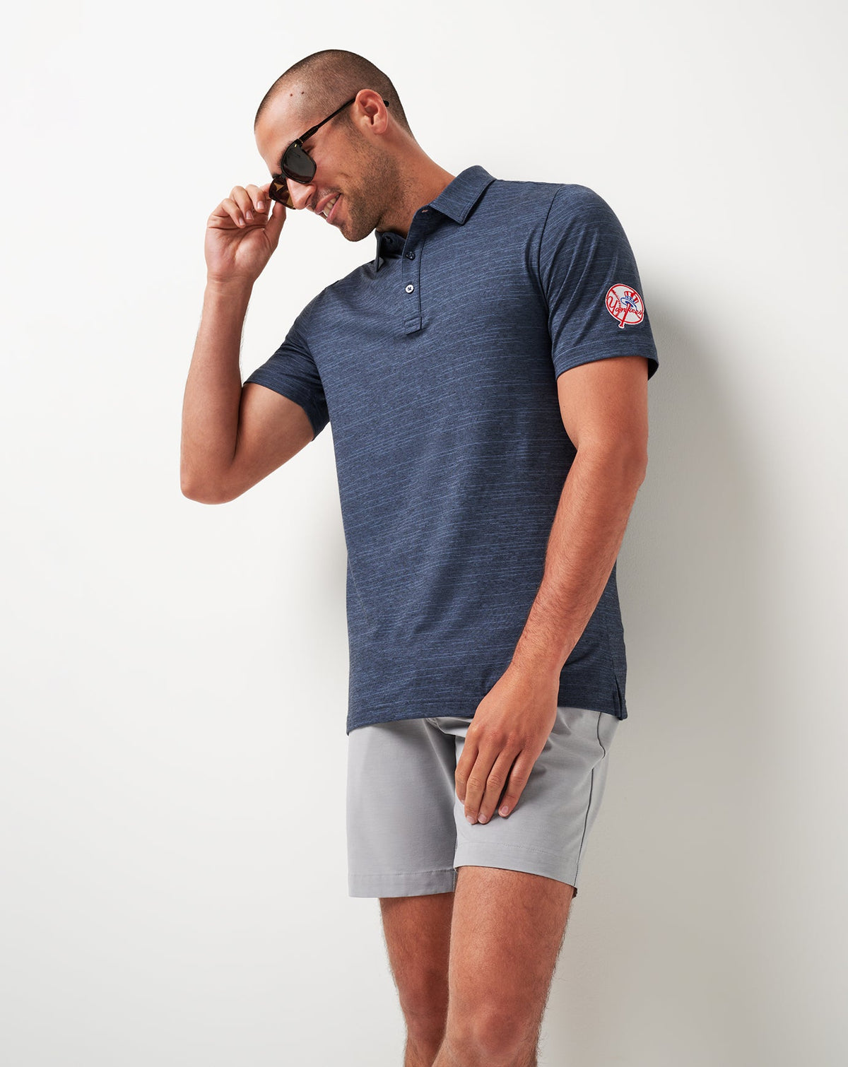 New York Yankees The Heater Polo Vintage Indigo/Black | Travis Mathew