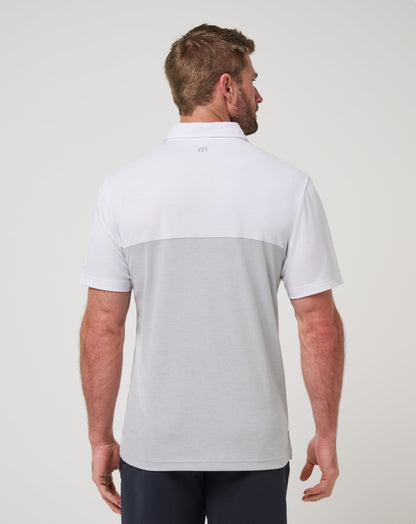 Iowa Drop Back Polo White/Heather Grey | Travis Mathew