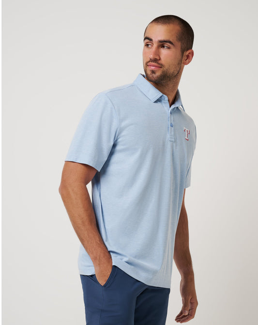 Texas Rangers Playoff Pitch Polo Heather Blue | Travis Mathew