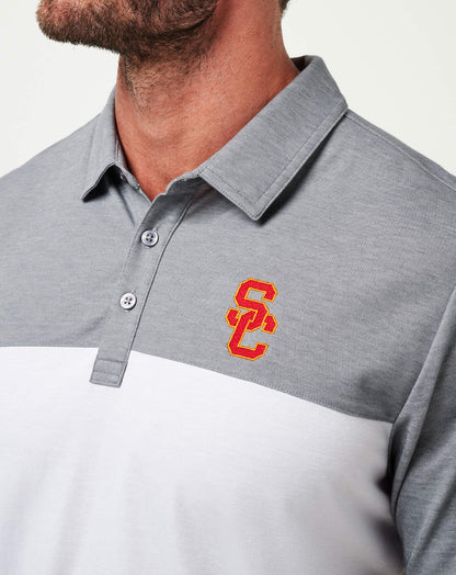 USC The Rudds 2.0 Polo Heather Quiet Shade/White | Travis Mathew