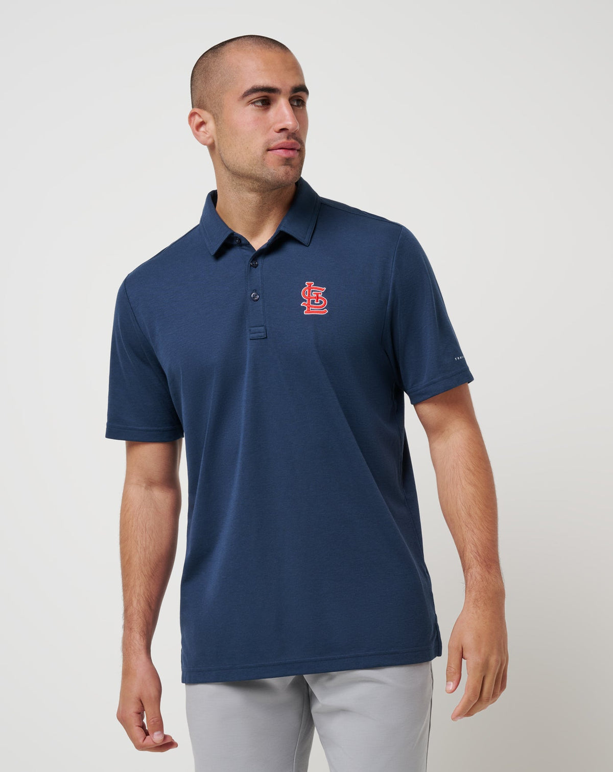 St Louis Cardinals Playoff Pitch Polo Navy | Travis Mathew