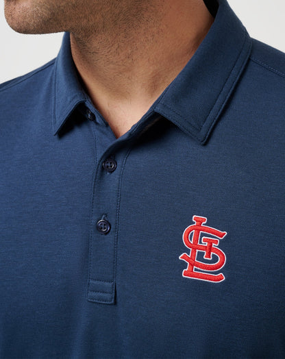 St Louis Cardinals Playoff Pitch Polo Navy | Travis Mathew