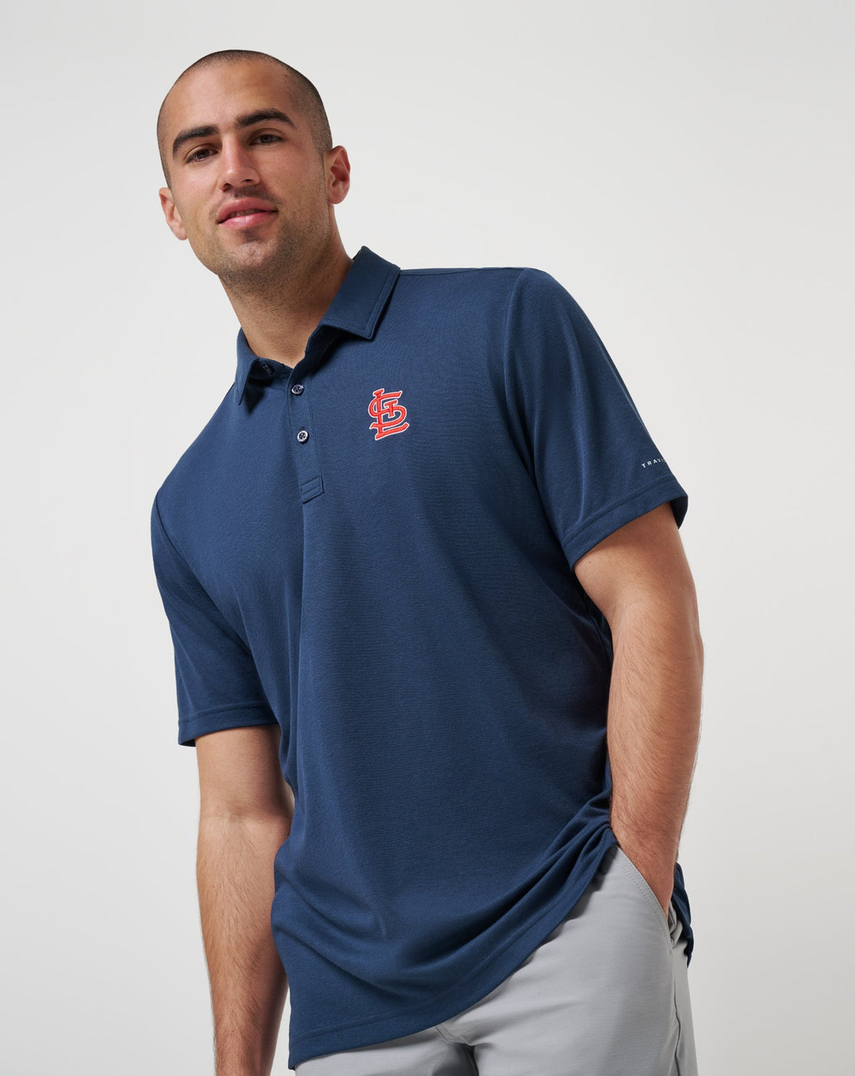 St Louis Cardinals Playoff Pitch Polo Navy | Travis Mathew